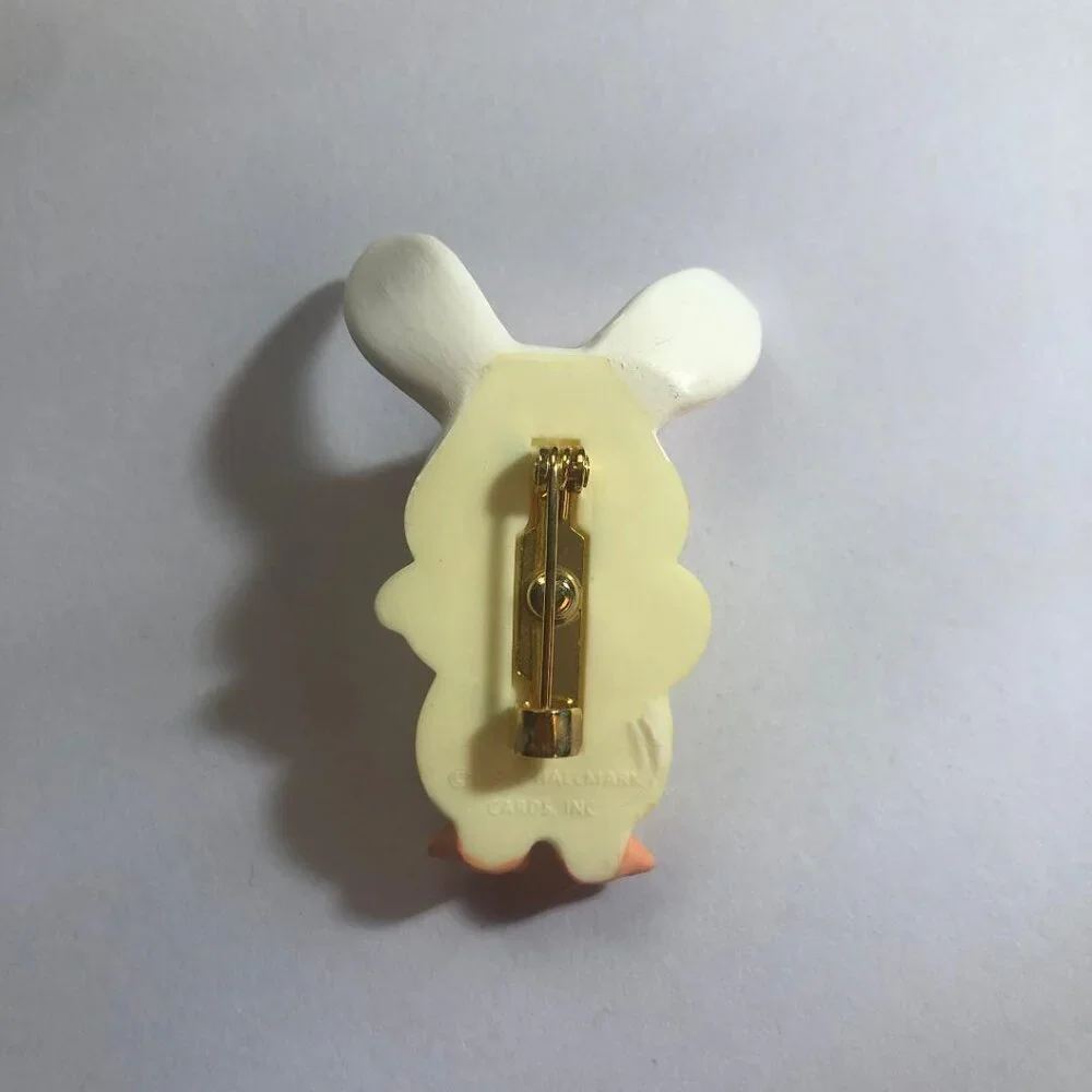 New Vintage Hallmark Easter Chick Duck in Bunny Rabbit Ears Costume 90's Brooch